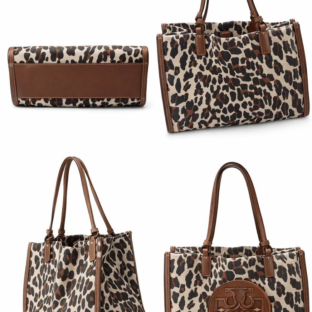 Tory Burch Ella Leopard Print Canvas Tote | Excellent Condition